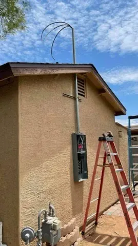New exterior meter and service riser on a residential home - Orozco Electric Mesa