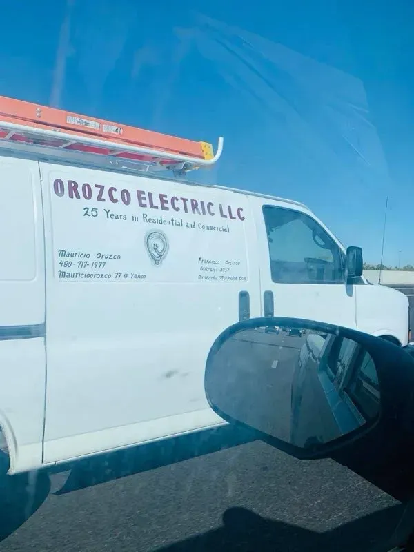 Orozco Electric LLC service van - residential and commercial electricians in Mesa AZ