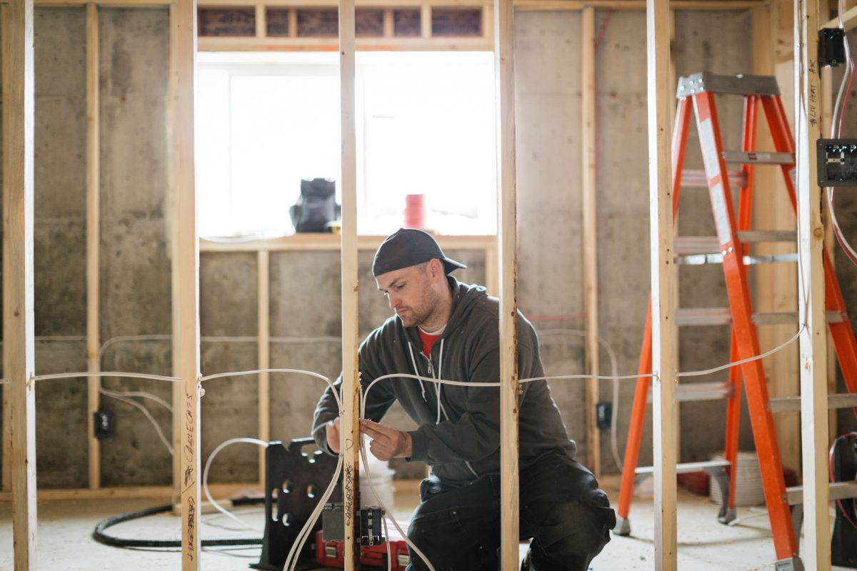 Rough-in wiring on new construction