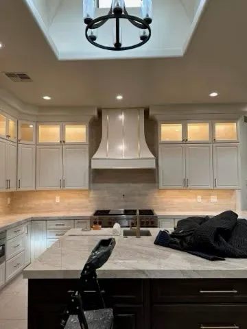 Kitchen chandelier and recessed lighting installation - Orozco Electric Scottsdale